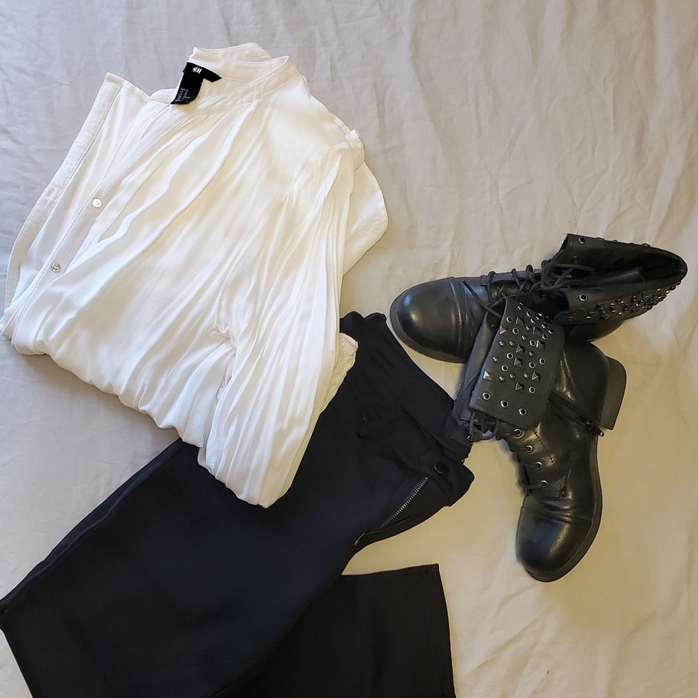 Black combat boots